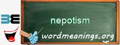 WordMeaning blackboard for nepotism